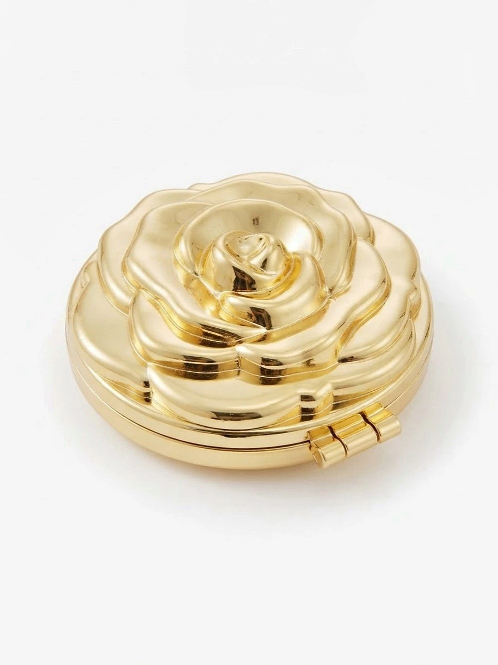 Rose Hair Brush Compact in Gold New
